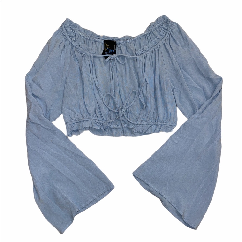 Blue life tie top